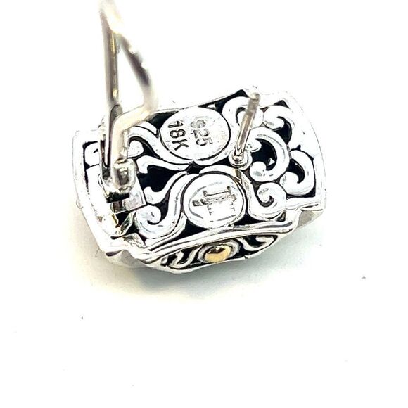 John Hardy Estate Post Omega Back Earrings Sterling Silver 18k Y Gold JH70 - Picture 6 of 7